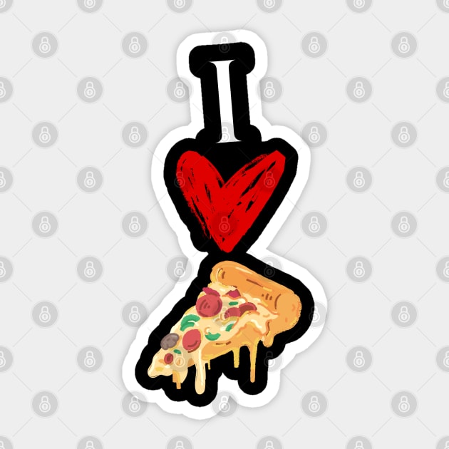 I love Pizza, cute design Sticker by JK Mercha